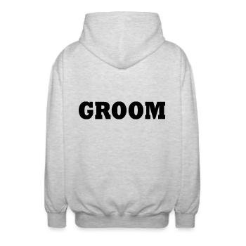Groom - Unisex Kapuzenjacke - Hellgrau meliert - Hinten - AI Model Male 185 light (185cm)