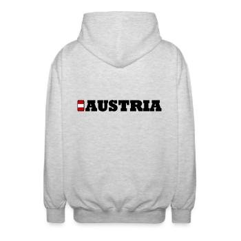 Austria / Austria - Unisex Hooded Jacket - light heather grey - Back - AI Model Male 185 light (185cm)