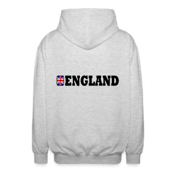 Union Jack - Unisex Hooded Jacket - light heather grey - Back - AI Model Male 185 light (185cm)