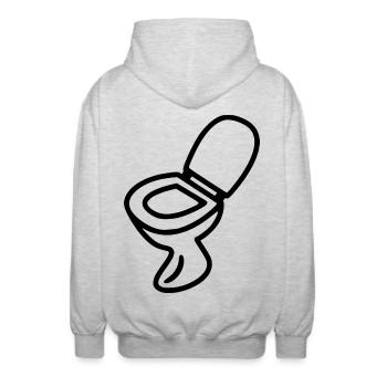 Toilette Klo Design WC Schwarz - Unisex Hooded Jacket - light heather grey - Back - AI Model Male 185 light (185cm)