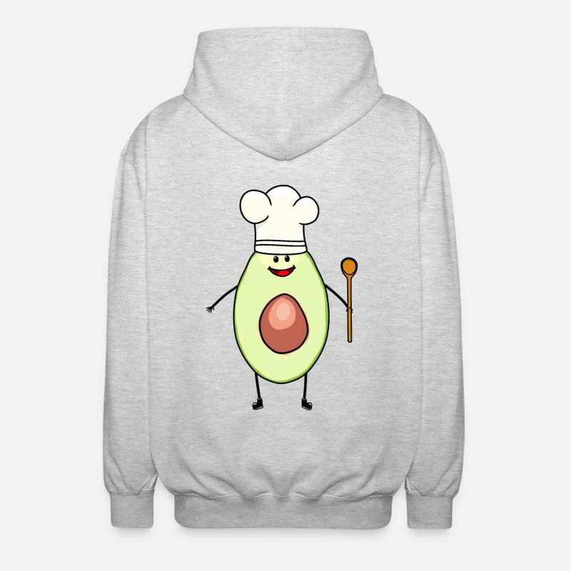 Avocado Chef’s Hat Végétarien Gourmet - Veste à capuche unisexe - gris clair chiné