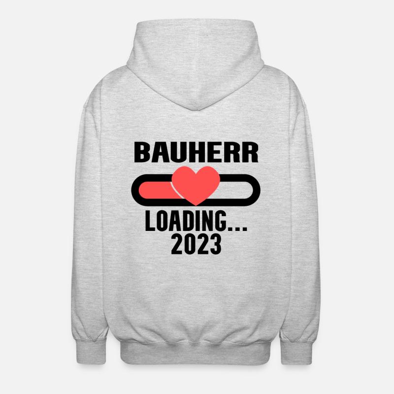 Bauherr 2023 Loading - Unisex Kapuzenjacke - Hellgrau meliert