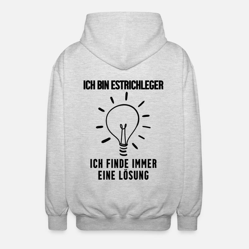 Estrichleger Beruf Ausbildung - Unisex Kapuzenjacke - Hellgrau meliert