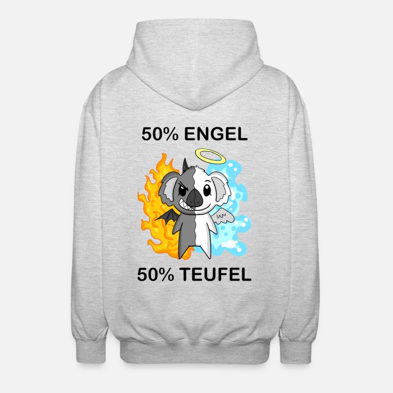Koala - Engel und Teufel - Unisex Kapuzenjacke - Hellgrau meliert