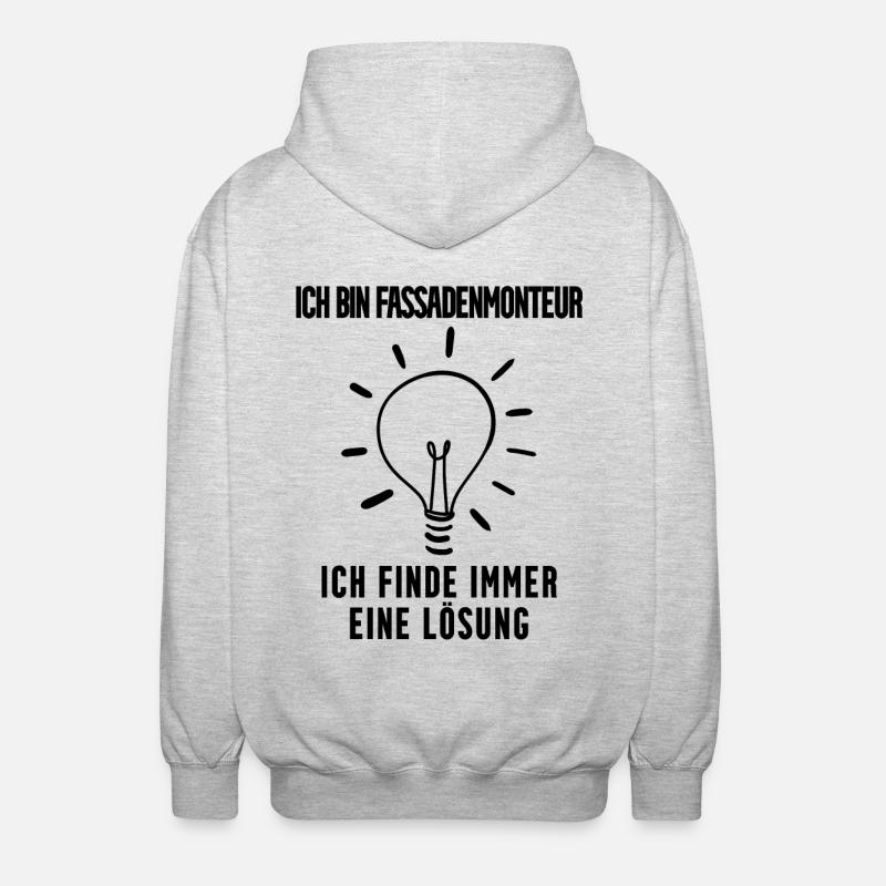 Fassadenmonteur - Unisex Kapuzenjacke - Hellgrau meliert