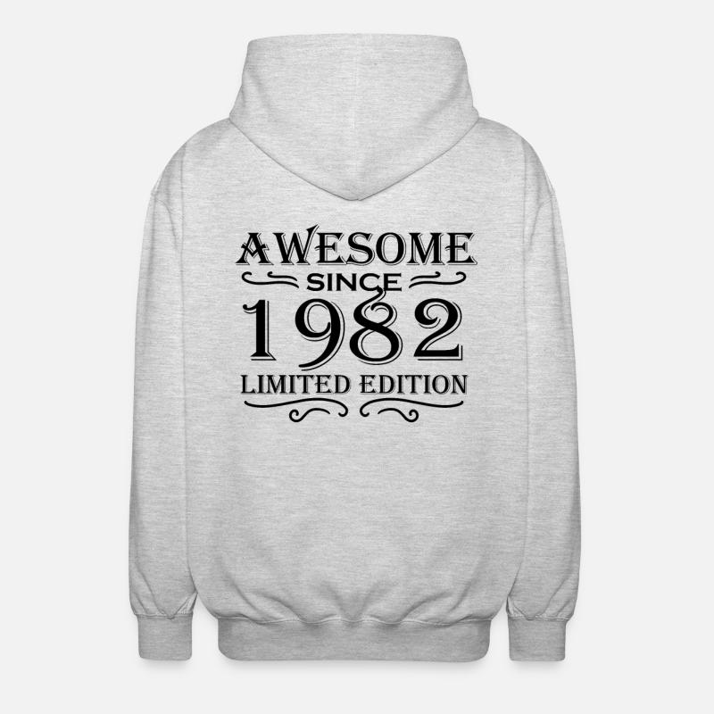1982 - Né en 1982 - Veste à capuche unisexe - gris clair chiné