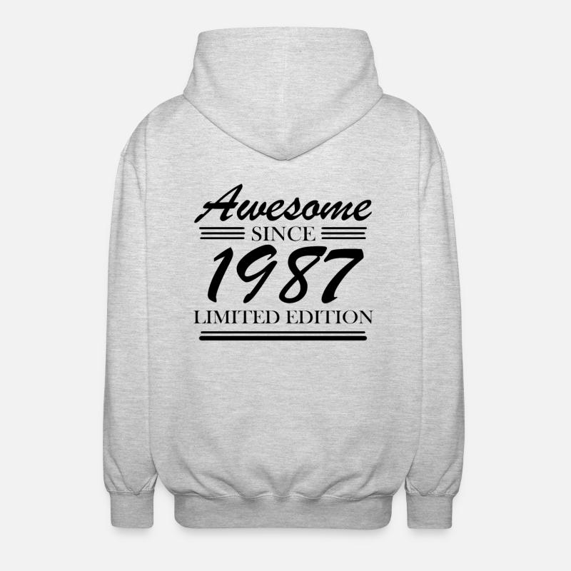 1987 - Born 1987 - Unisex Hooded Jacket - light heather grey