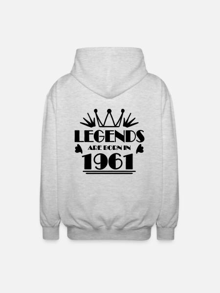 1961 - Born 1961 - Unisex Hooded Jacket - light heather grey
