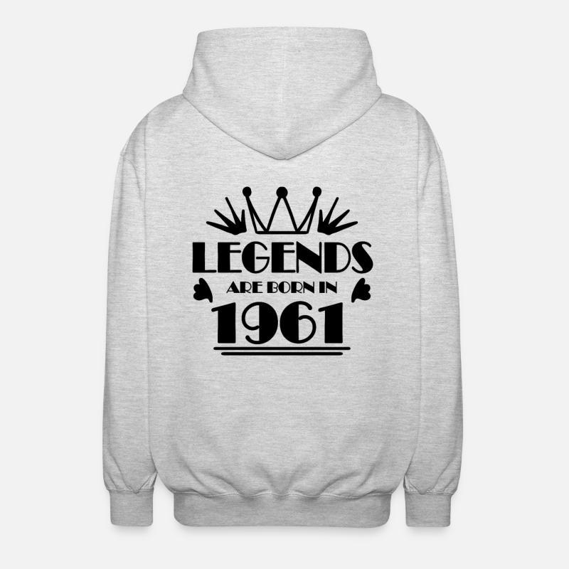 1961 - Né en 1961 - Veste à capuche unisexe - gris clair chiné