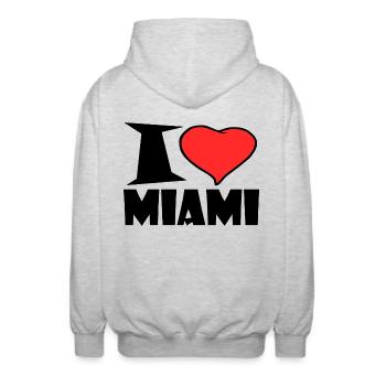 Miami - Veste à capuche unisexe - gris clair chiné - Dos - AI Model Male 185 light (185cm)