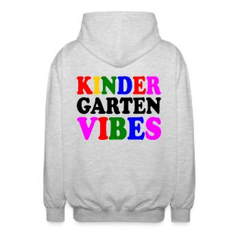 kindergarten vibes - Veste à capuche unisexe - gris clair chiné - Dos - AI Model Male 185 light (185cm)