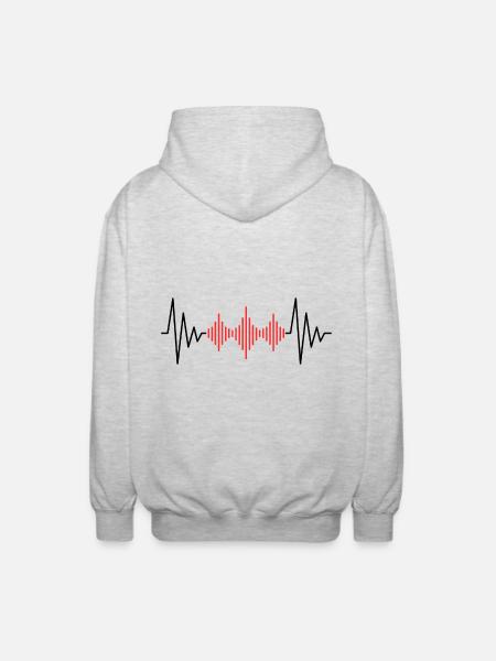 Podcast Herzschlag - Unisex Kapuzenjacke - Hellgrau meliert