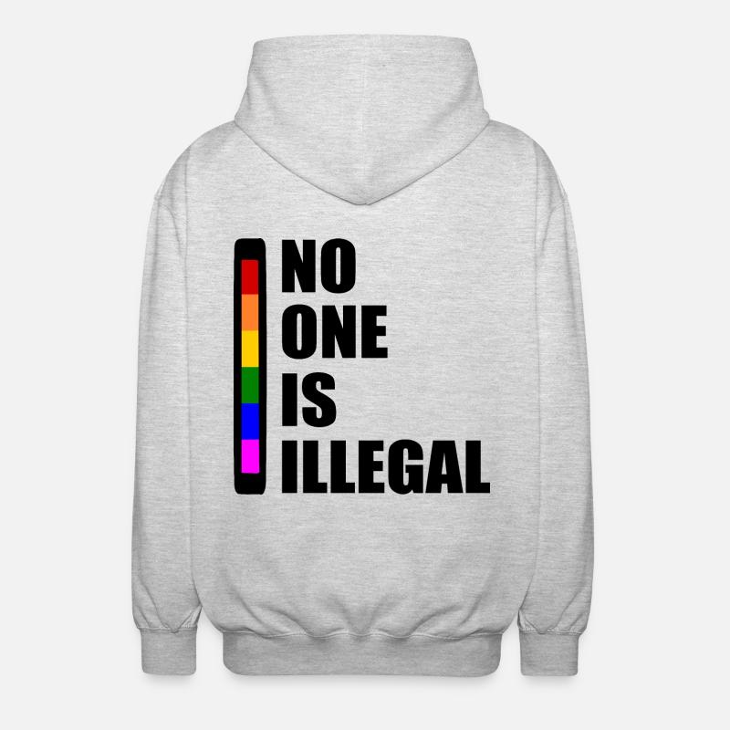 No one is illegal - Unisex Kapuzenjacke - Hellgrau meliert
