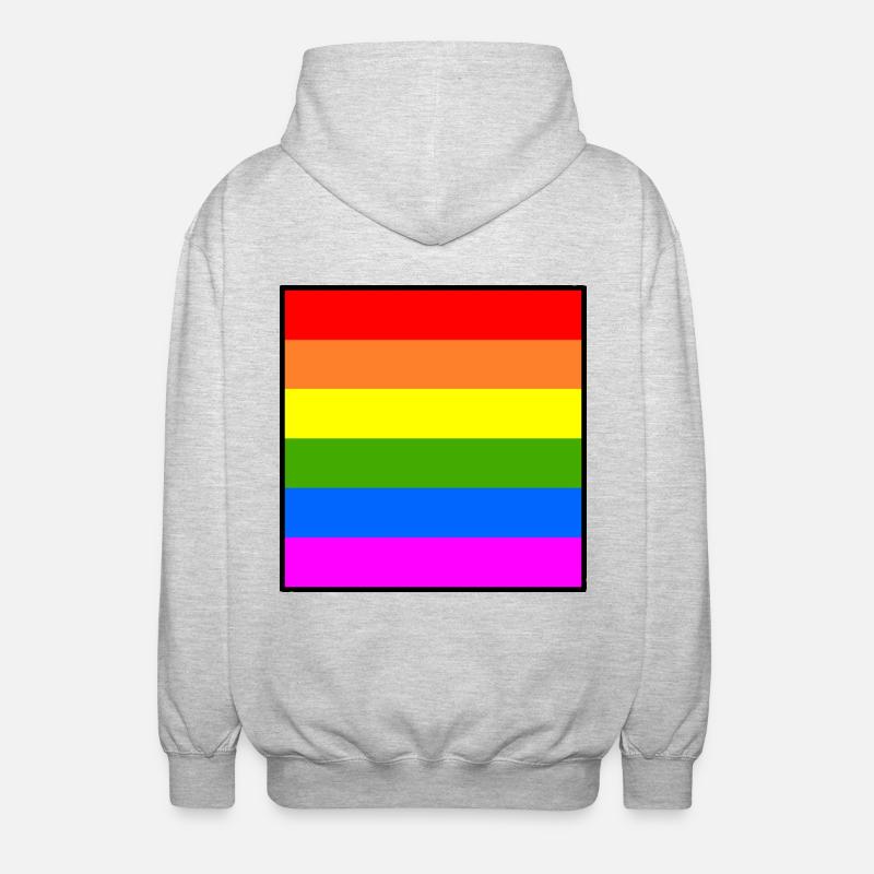 Drapeau arc-en-ciel Drapeau LGBT arc-en-ciel - Veste à capuche unisexe - gris clair chiné