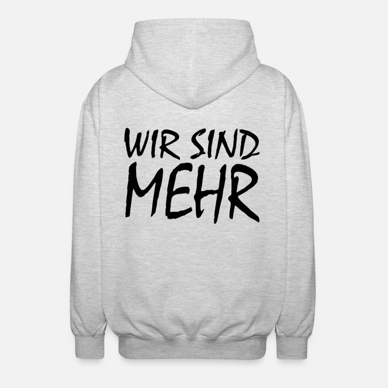 WIR SIND MEHR - Unisex Kapuzenjacke - Hellgrau meliert
