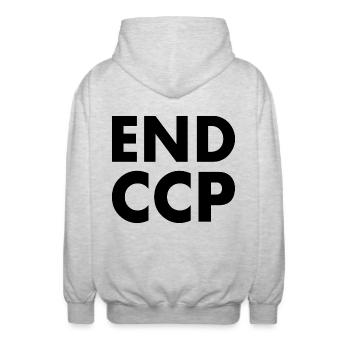 End ccp - Unisex Hooded Jacket - light heather grey - Back - AI Model Male 185 light (185cm)