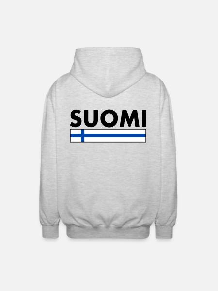 Suomi - Unisex Kapuzenjacke - Hellgrau meliert