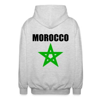 Maroc - Veste à capuche unisexe - gris clair chiné - Dos - AI Model Male 185 light (185cm)