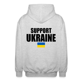 Support ukraine - Unisex Kapuzenjacke - Hellgrau meliert - Hinten - AI Model Male 185 light (185cm)
