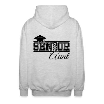 Senior 2023 Tante fière de diplômé - Veste à capuche unisexe - gris clair chiné - Dos - AI Model Male 185 light (185cm)