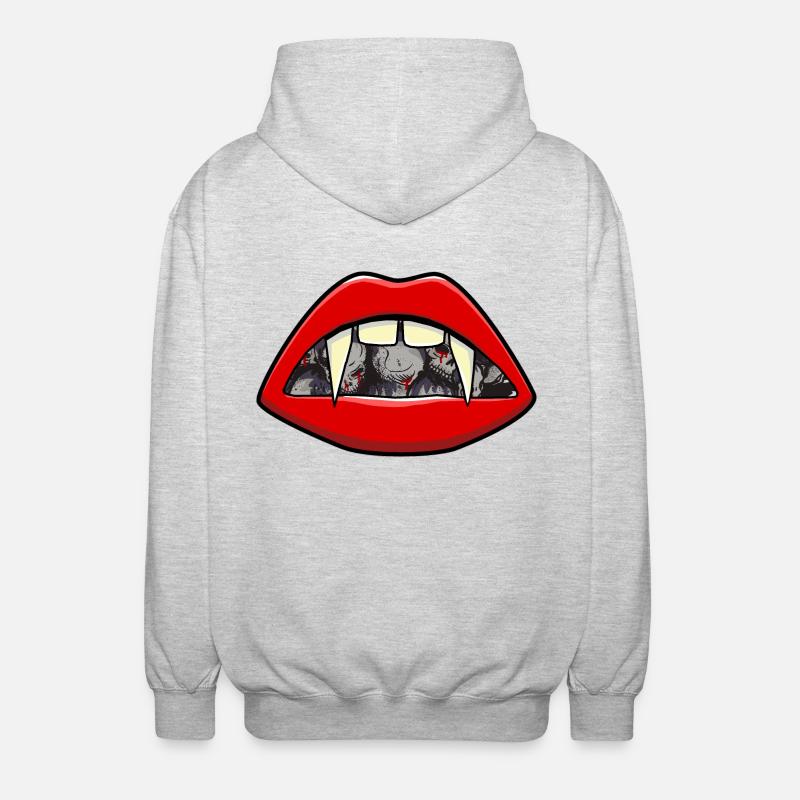 Halloween Vampire Bouche Sangsue Vampire - Veste à capuche unisexe - gris clair chiné