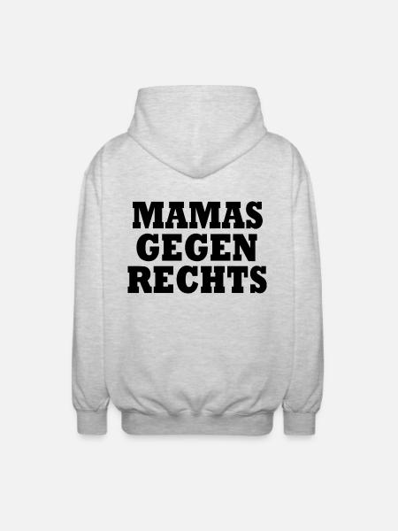 Mamas gegen rechts - Unisex Kapuzenjacke - Hellgrau meliert