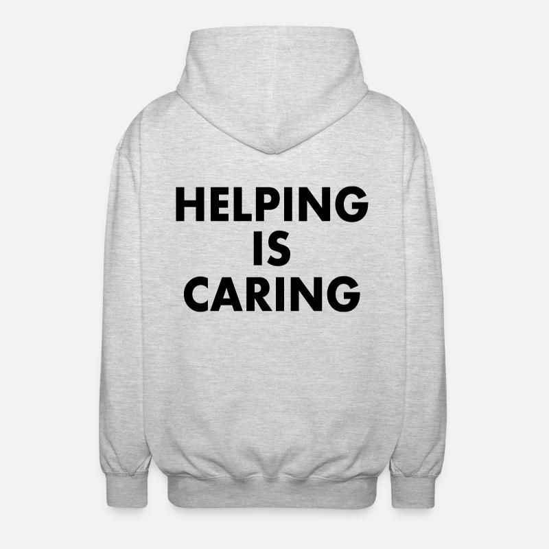 Helping is caring - Unisex Kapuzenjacke - Hellgrau meliert