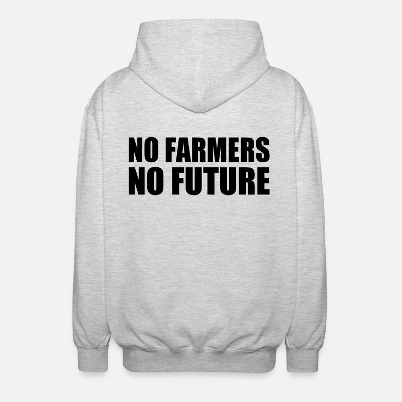 no farmers no future - Unisex Kapuzenjacke - Hellgrau meliert