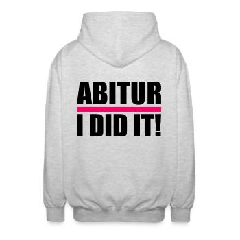 Abitur - Unisex Kapuzenjacke - Hellgrau meliert - Hinten - AI Model Male 185 light (185cm)