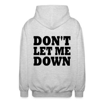 Don't let me down - Veste à capuche unisexe - gris clair chiné - Dos - AI Model Male 185 light (185cm)
