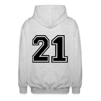 21 - Veste à capuche unisexe - gris clair chiné - Dos - AI Model Male 185 light (185cm)