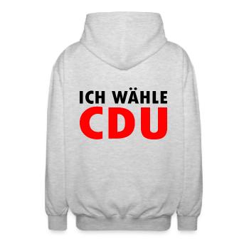 Ich wähle cdu - Unisex Kapuzenjacke - Hellgrau meliert - Hinten - AI Model Male 185 light (185cm)