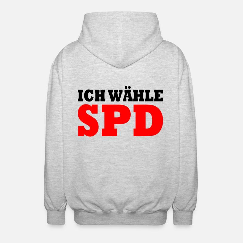 Ich wähle spd - Unisex Kapuzenjacke - Hellgrau meliert