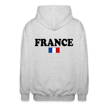 FRANCE FRENCH FLAG - Unisex Hooded Jacket - light heather grey - Back - AI Model Male 185 light (185cm)
