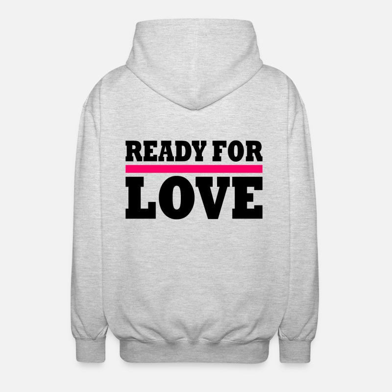 Ready for love - Unisex Kapuzenjacke - Hellgrau meliert