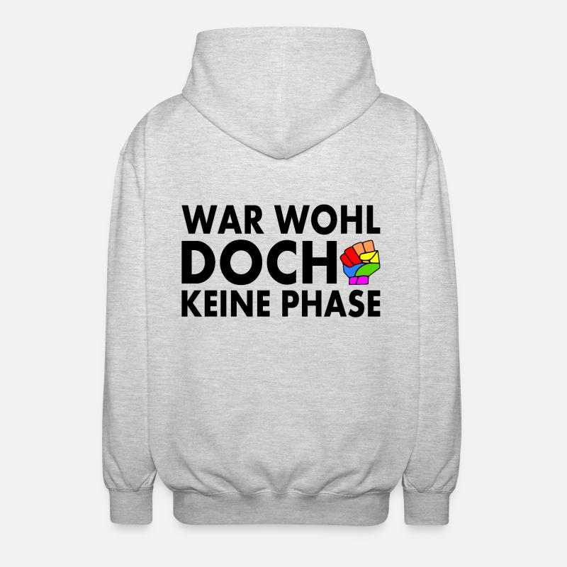 war wohl doch keine phase - Unisex Kapuzenjacke - Hellgrau meliert