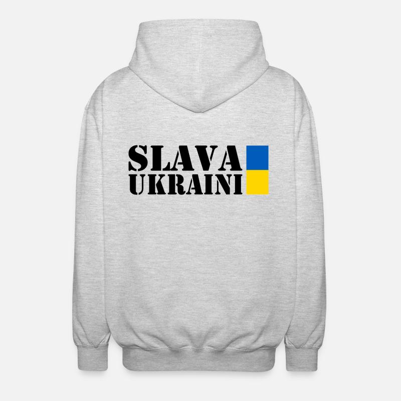 Slava ukraini - Unisex Hooded Jacket - light heather grey