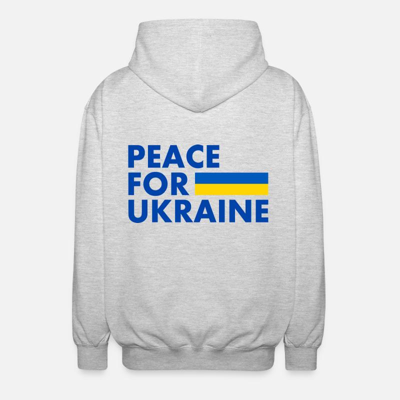 Peace for ukraine - Veste à capuche unisexe - gris clair chiné
