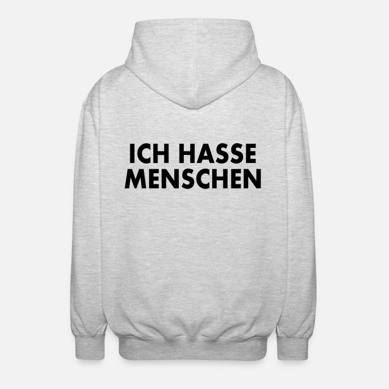 Ich hasse menschen - Unisex Kapuzenjacke - Hellgrau meliert