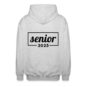 Senior 2023 - Graduated Students Graduation Party - Unisex Hooded Jacket - light heather grey - Back - AI Model Male 185 light (185cm)