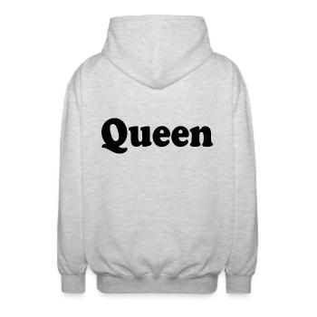 QUEEN - Unisex Kapuzenjacke - Hellgrau meliert - Hinten - AI Model Male 185 light (185cm)