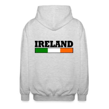 Drapeau de l'Irlande - Veste à capuche unisexe - gris clair chiné - Dos - AI Model Male 185 light (185cm)
