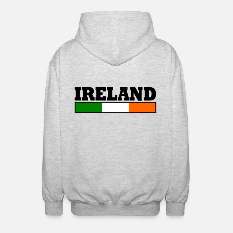 Drapeau de l'Irlande - Veste à capuche unisexe - gris clair chiné
