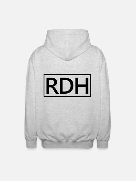 RDH stolt registreret tandhygiejnegave - Unisex hættejakke. - lysegrå meleret
