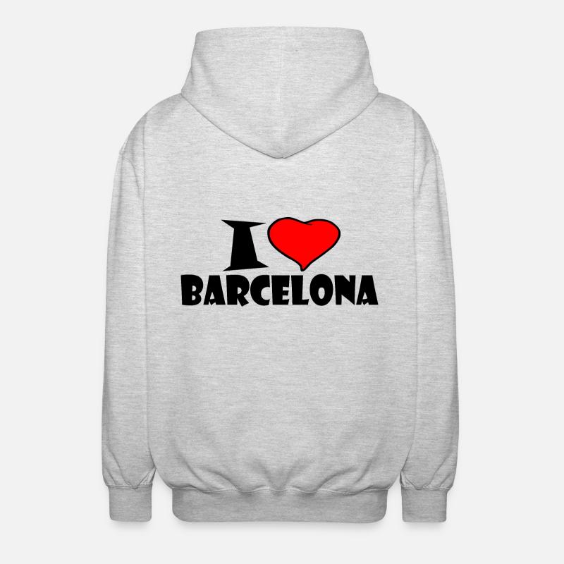 Barcelone - Veste à capuche unisexe - gris clair chiné