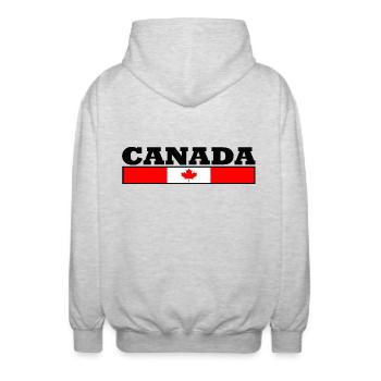 Drapeau du Canada - Veste à capuche unisexe - gris clair chiné - Dos - AI Model Male 185 light (185cm)