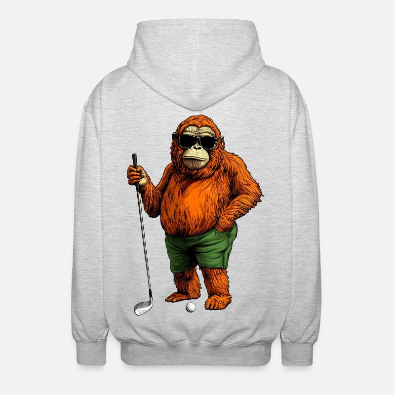 Monkey Golf - Veste à capuche unisexe - gris clair chiné