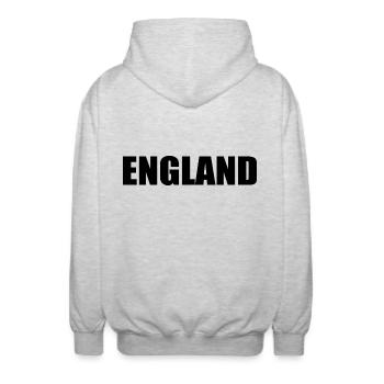angleterre - Veste à capuche unisexe - gris clair chiné - Dos - AI Model Male 185 light (185cm)