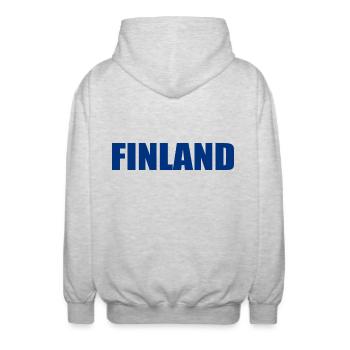 Finlande - Veste à capuche unisexe - gris clair chiné - Dos - AI Model Male 185 light (185cm)