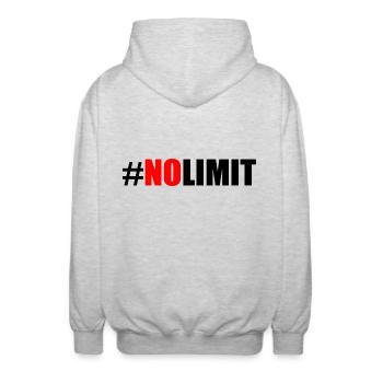 No limit - Unisex Kapuzenjacke - Hellgrau meliert - Hinten - AI Model Male 185 light (185cm)